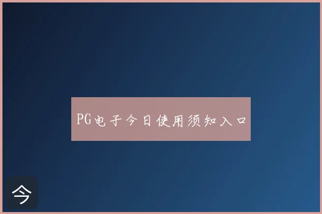 PG电子今日使用须知入口